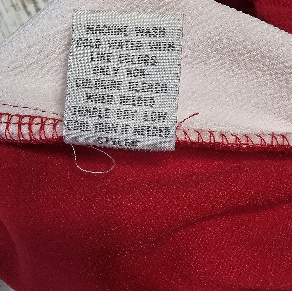 Lazy Sunday Chicago Snap Button Tear Away Womens Wide Leg Sweat Pants Red White - Picture 7 of 8